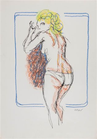 Alberto Sughi (Cesena 1928 - Bologna 2012), “Nudo femminile”.