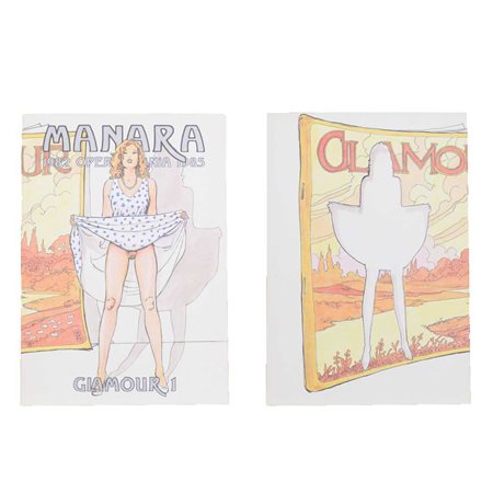 Milo Manara, Lotto di quattro fascicoli composto da: Lo Scimmiotto 1, Lo Scimmiotto 2, Reclame, Glamour 1