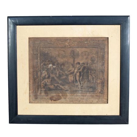 Scena mitologica entro riquadro a grottesca