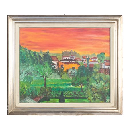 Veduta di Rivoltella del Garda al tramonto