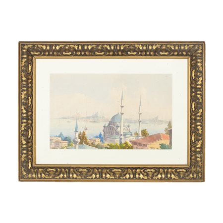 Pittore orientalista del XX secolo, La moschea blu di Istanbul,