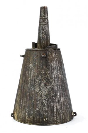 Fiasca da polvere con emblema araldico