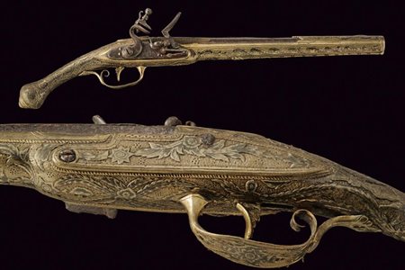 Bella pistola a pietra focaia in argento