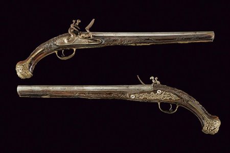 Paio di pistole a pietra focaia da fonda