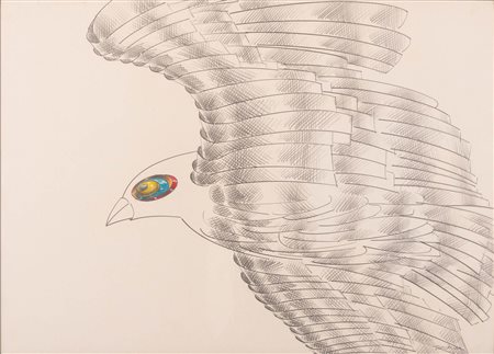 Aldo Turchiaro   (Celico, 1929 - ) 
Uccello 
litografia a colori cm 50x70 e cm 57x77 