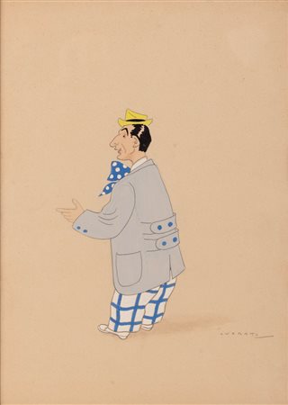 Umberto Onorato   (Lucera, 1898 - Cassino, 1967) 
Caricatura '30
Tempera su carta cm 42x30 e cm 43x32 