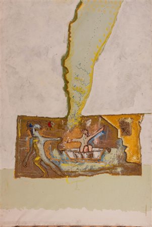 Mafonso   (Frattaminore, 1948 - Caserta, 2019) Senza titolo 1983Tecnica mista e collage su tela cm 120x80