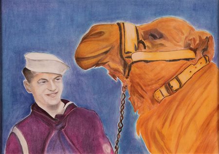 Gian Marco Montesano   (1949 - ) 
La nave nel deserto 1992
Pastelli 50x70 cm e 52x72 cm