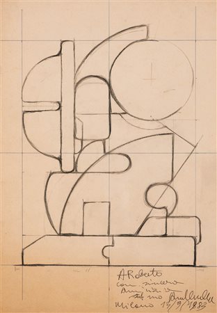 Andrea Cascella   (Pescara, 1919 - Milano, 1990) 
Composizione 
Disegno su carta cm 50x34 e cm 64x48