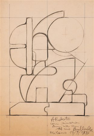 Andrea Cascella   (Pescara, 1919 - Milano, 1990) 
Composizione 
Disegno su carta cm 50x34 e cm 64x48