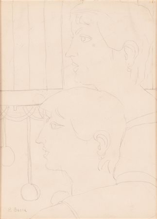 Pompeo Borra   (Milano, 1898 - Milano, 1973) 
Teste 1941
matita su carta cm 32x22 e cm 50x41
