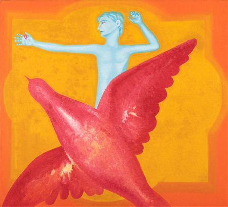 Tommado Lisanti   (Matera, 1956 - ) 
Fauno mistico 1990
Mista su tela 140x155 cm