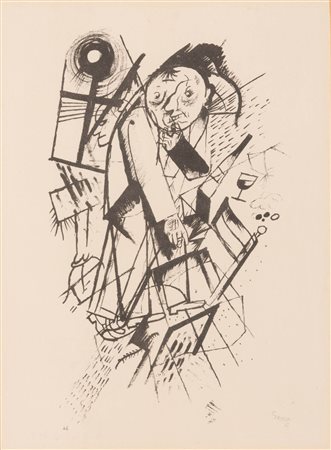 George Grosz   (Berlino , 1893 - Berlino, 1959) 
Franz Jung gewidmet 1922/1923
litografia cm 36x26.5 