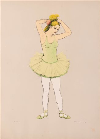 Francesco Messina   (Linguaglossa, 1900 - Milano, 1995) 
Ballerina 
Litografia 70x50 cm e 83x62 cm