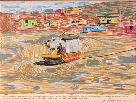 Les Levine   (Dublin, 1935 - ) Senza titolo 1974Pastelli cerosi su carta cm 58x76