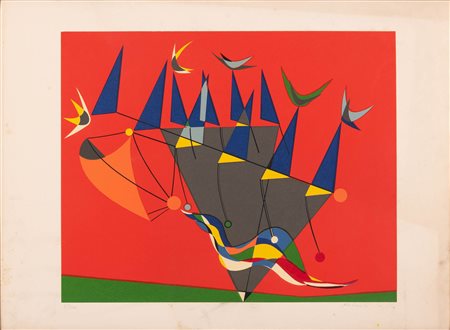 Roberto Crippa   (Monza, 07/05/1921 - Bresso, 19/03/1972) 
Composizione 
Litografia 56x76 cm e 66x86 cm