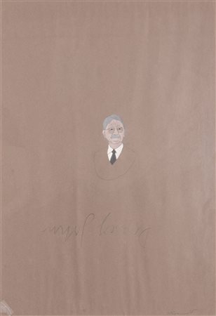 Gianfranco Notargiacomo  (Roma, 1945 - ) 
Ritratto di John Dewey 1976
Mista su cartoncino 95x65 cm e 103x73 cm