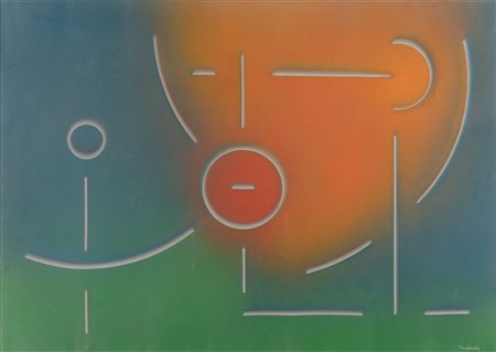 Stanley Tomshinsky  (New York, 1935 - Milano, 2004) 
Earth Force 1973
acrilico su tela cm 50x70