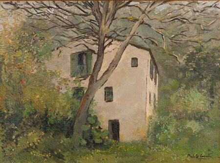 Michele Cascella  (Ortona, 07/09/1892 - Milano, 31/08/1989) 
La casa di Faffi Seconda metà degli anni '40
Olio sufaesite 55x74 cm e 84x103 cm