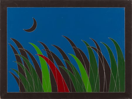 Franco Angeli  (Roma, 1935 - Roma, 1988) 
Notturno 1988
Tecnica mista su tela cm 60x80