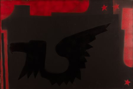 Franco Angeli  (Roma, 1935 - Roma, 1988) Senza titolo Smalto e spruzzo su tela cm 80x120