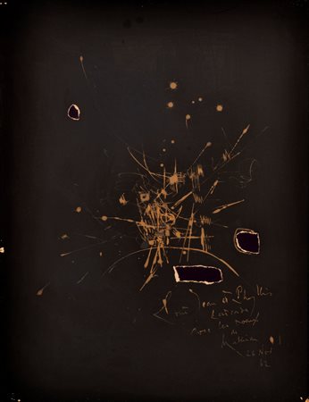 Mathieu, Georges (Boulogne-sur-Mer, 1921 -  Boulogne-Billancourt, 2012) Composizione 1962Olio e collage su carta cm 68x49 e cm 80x66