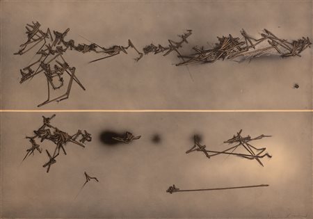 Emilio Scanavino  (Genova, 1922 - Milano, 1986) 
Storia in due tempi 1977
Olio su tela 140x200 cm