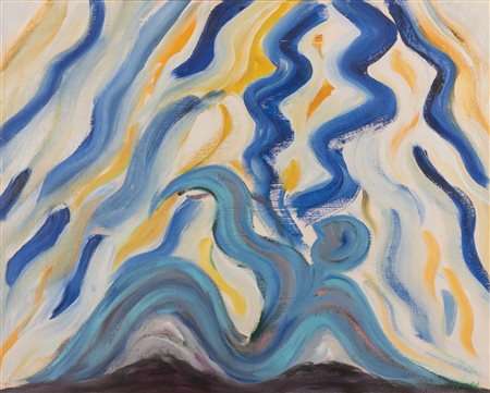 Virgilio Guidi  (Roma, 1891 - Venezia, 1984) 
Figura nello spazio 
Olio su tela cm 100x80