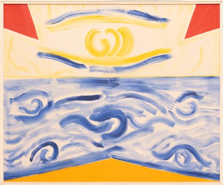 Virgilio Guidi  (Roma, 1891 - Venezia, 1984) 
Elementi in moto 1975
Olio su tela cm 130x180