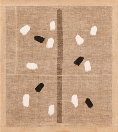 Salvatore Emblema  (Napoli, 1929 - Napoli, 2006) 
Terra colorata su tela di juta 1990
Terra colorata su tela di juta 160x180 cm