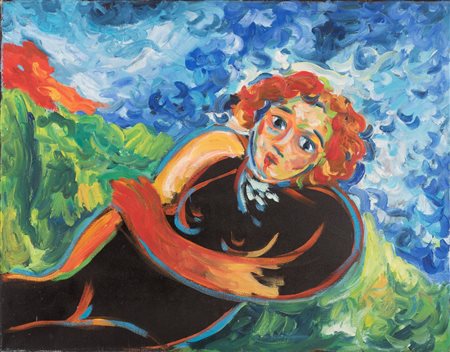 Mimmo Germanà  (Catania , 1944 - Busto Arsizio, 1992) 
Senza Titolo 1989
Olio su tela 70x90 cm