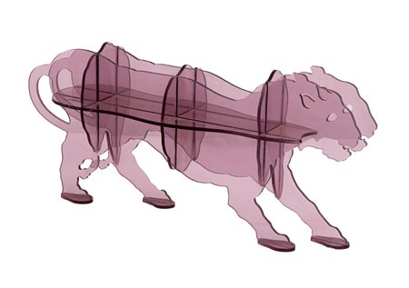 Gino Marotta  (Liegi, 1935 -  Auvers-sur-Oise, 2010) 
Pantera Fine anni '60
Metacrilato rosa 31x67 cm