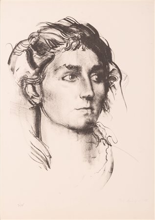 Pietro Annigoni  (Milano, 1910 - Firenze, 1988) 
Volto '78 1978
 70x50 cm e 72x52 cm