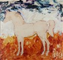 Mario Schifano  (Homs, 20/09/1934 - Roma, 26/01/1998) 
Cavallo Fine anni '70
Smalto su tela con perspex cm 98x95