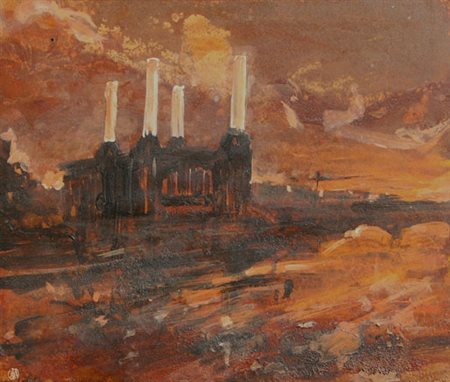 BUSCI Alessandro (1971) Power station, 2006 smalto su ferro cm. 29 X 34 Sigla...