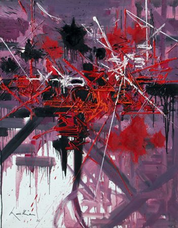 MATHIEU Georges (Boulogne sur Mer 27/01/1921) Joie rompue, 1986 olio su tela...