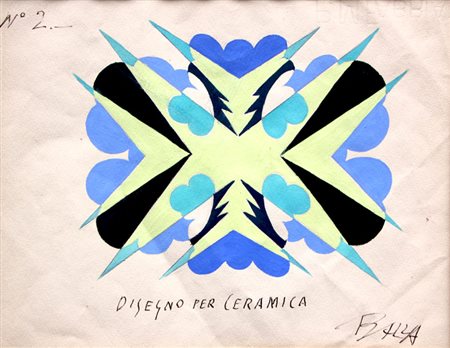 BALLA Giacomo (Torino 18/07/1871 - Roma 01/03/1958) Motivo rispecchiato -...