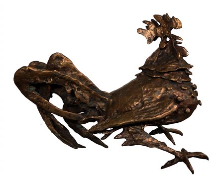 MINGUZZI Luciano (Bologna 24/05/1911 - Milano 01/05/2004) Gallo bronzo cm. 23...