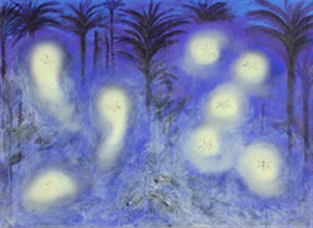 MERLINO Silvio (Napoli, 1952) Palmeto, 1991 olio su tela cm. 60 X 80 Titolo,...