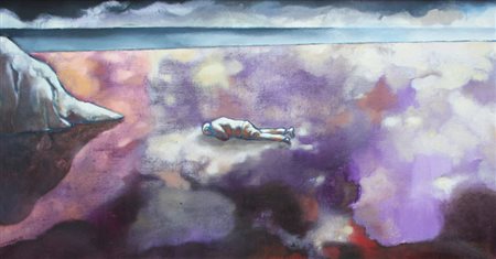 PERRONI Marco (Como 01/01/1970) Senza titolo, 1996 olio su tela cm. 74 X 143...