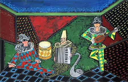 ORIANI Pippo (Torino 1909 - Roma 1972) Concertino olio su cartoncino cm. 31.5...