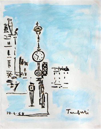 TAMBURI Orfeo (Jesi 01/01/1910 - Parigi 15/06/1994) Parigi, 1968 acquarello...