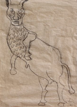 BAJ Enrico (Milano 01/11/1924 - Vergiate 16/06/2003) Studio per 'La caccia...