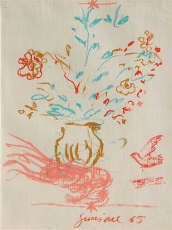 GUCCIONE Piero (Scicli 05/05/1935) Senza titolo, 1965 pastelli a cera su...