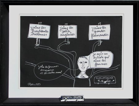 BEN VAUTIER (Napoli 18/07/1935) Bruxelles bus, 1993 smalti e collage su...