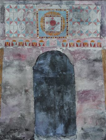 MOSTI Piero (Massa 18/02/1941) Muro e portone, 1997 Affresco su tela cm. 130...