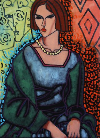 RAMACCIOTTI Lisandro (Viareggio, 1950) Teresa con collana olio su tela cm....