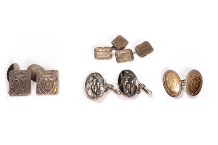 Tre coppie di gemelli e un gemello singolo in argento