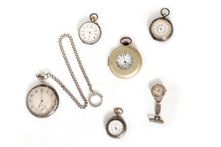 Lotto composto da sei orologi da tasca, secoli XIX - XX