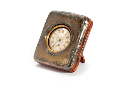 Orologio da tasca con porta orologio, in argento, Inghilterra secolo XIX